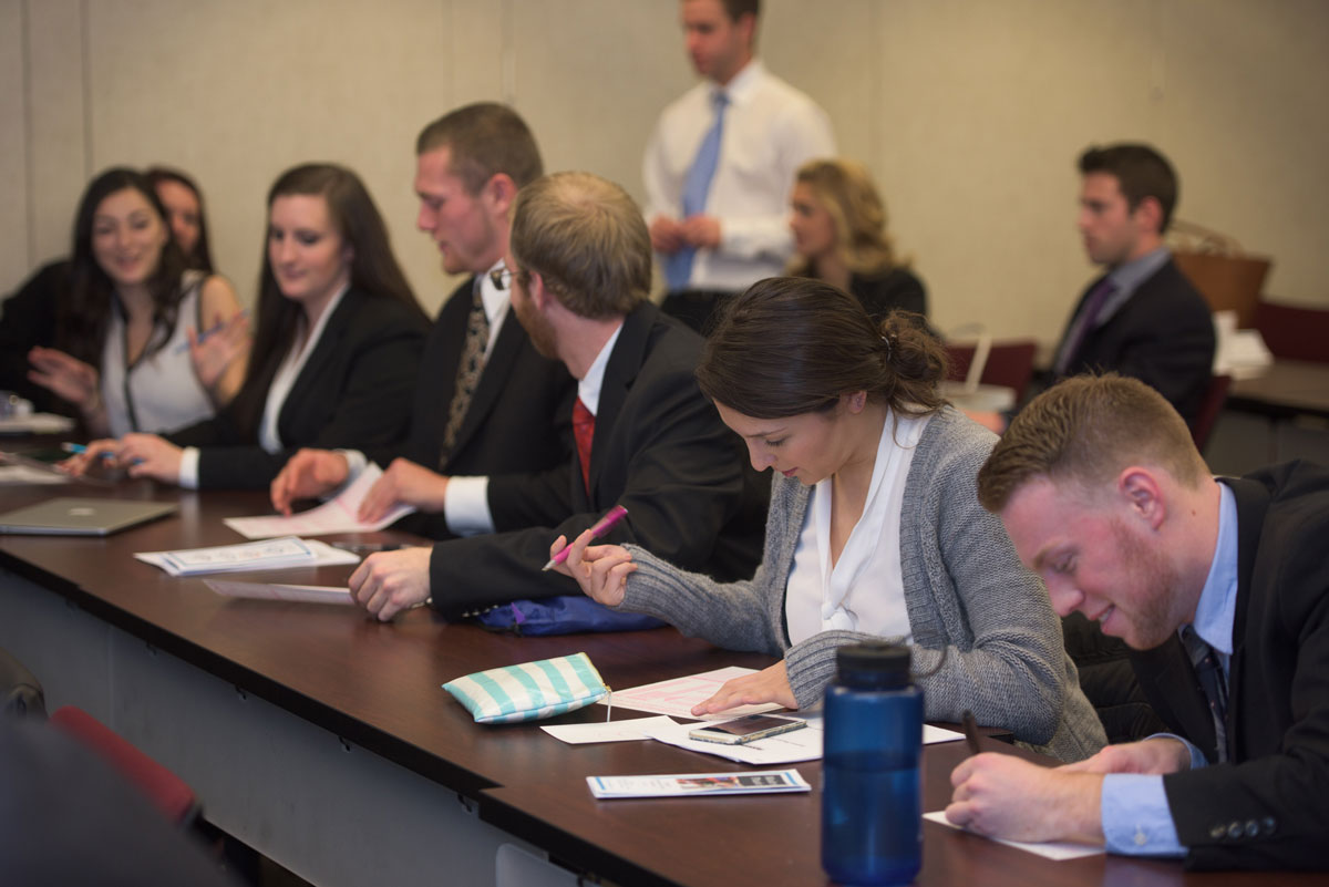 School of Business students