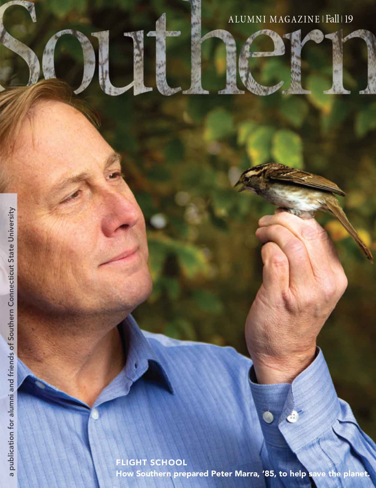 Southern Alumni Magazine cover, Fall 2019, featuring Peter Marra, '85