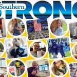 #SouthernStrong graphic with photo collage of SCSU students, faculty, staff, and alumni