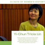 graphic of Yi-Chun Tricia Lin, director of the Women's and Gender Studies Program, being honored by the National Women's Studies Association's/NWSA as part of its "31 Days of Women's History Month."