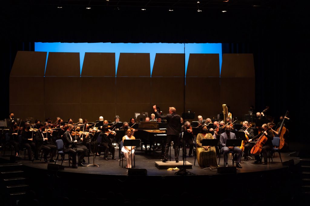 The New Haven Symphony Orchestra performs on SCSU campus.