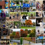 a collage of images taken around campus during and after the covid-19 pandemic