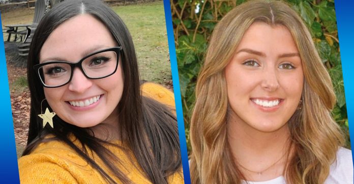 There are separate portraits of the two award-winning teachers, both taken outside.