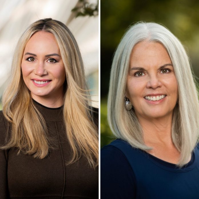 Dr. Miriah Kelly stands on the left and Dr. Patricia Bode stands on the right. Both Southern Connecticut State University faculty members were recognized with 2025-26 Connecticut Board of Regents Faculty Awards for excellence in research and teaching.